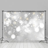 Aperturee - Aperturee Bokeh Silver Dots Starts Portrait Photo Backdrop